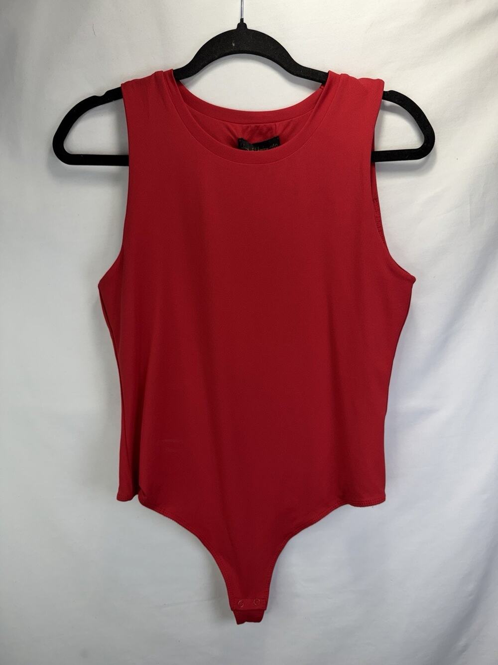 NWT House Of Harlow 1960 All Day Contour Sleeveless Red Bodysuit Size L Thong